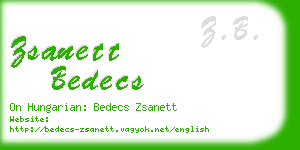 zsanett bedecs business card